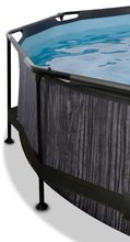 Piscine circolari - Piscina con copertura e filtrazione Black Wood pool Exit Toys rotonda in acciaio 360*76 cm nera dai 6 anni_2