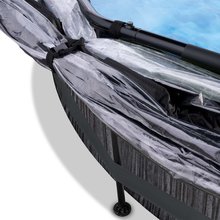 Piscine rotunde - Piscină cu copertină și filtrare Black Wood pool Exit Toys structură rotundă din oțel 360*76 cm negru de la 6 ani_1
