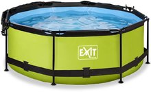 Bazény kruhové - Bazén so strieškou a filtráciou Lime pool Exit Toys kruhový oceľová konštrukcia 244*76 cm zelený od 6 rokov_0