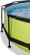 Piscine circolari - Piscina con tettoia e filtrazione Lime pool Exit Toys rotonda con costruzione in acciaio 244*76 cm verde dai 6 anni_1