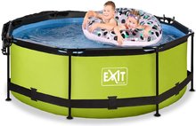 Bazény kruhové - Bazén so strieškou a filtráciou Lime pool Exit Toys kruhový oceľová konštrukcia 244*76 cm zelený od 6 rokov_0