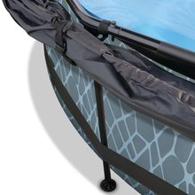 Piscine circolari - Piscina con tenda parasole e filtrazione Stone pool Exit Toys circolare telaio in acciaio 300*76 grigio da 6 anni_1