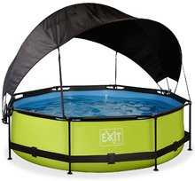 Bazény kruhové - Bazén so strieškou a filtráciou Lime pool Exit Toys kruhový oceľová konštrukcia 300*76 cm zelený od 6 rokov_3