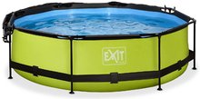 Baseny okrągłe - Basen z daszkiem typu żagiel i filtracją Lime pool Exit Toys okrągły, stalowa konstrukcja, 300x76 cm, zielony, od 6 roku życia_0