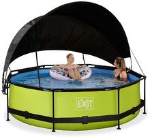 Kruhové bazény - Bazén se stříškou a filtrací Lime pool Exit Toys kruhový ocelová konstrukce 300*76 cm zelený od 6 let_0