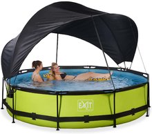 Schwimmbecken rund - EXIT Lime Pool ø360x76cm mit Filterpump und Sonnensegel - grün _1