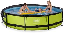 Bazény kruhové - Bazén so strieškou a filtráciou Lime pool Exit Toys kruhový oceľová konštrukcia 360*76 cm zelený od 6 rokov_2