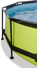 Piscine circolari - Piscina con tettoia, copertura e filtrazione Lime pool Exit Toys rotonda con costruzione in acciaio 244*76 cm verde dai 6 anni_1