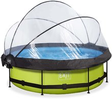 Piscine rotunde - Piscină cu acoperiș prelată și filtrare Lime pool green Exit Toys construcție rotundă din metal 300*76 cm verde de la 6 ani_3