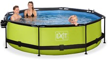 Piscine rotunde - Piscină cu acoperiș prelată și filtrare Lime pool green Exit Toys construcție rotundă din metal 300*76 cm verde de la 6 ani_1