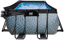 Obdélníkové bazény  - Bazén s krytem a pískovou filtrací Stone pool Exit Toys ocelová konstrukce 400*200*100 cm šedý od 6 let_4