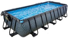 Obdélníkové bazény  - Bazén s krytem a pískovou filtrací Stone pool Exit Toys ocelová konstrukce 540*250*100 cm šedý od 6 let_1