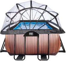 Piscine dreptunghiulare - Piscină cu prelată și filtrare pentru nisip Wood pool brown Exit Toys construcție metalică 540*250 cm maro de la 6 ani_3