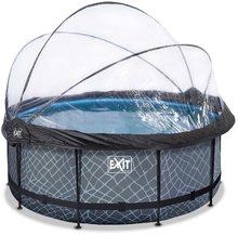 Piscine rotunde - Piscină cu prelată și filtrare pentru nisip Stone pool grey Exit Toys construcție rotundă metalică 360*122 cm gri de la 6 ani_2