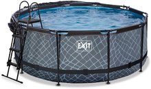 Bazény kruhové - Bazén s krytom a pieskovou filtráciou Stone pool Exit Toys kruhový oceľová konštrukcia 360*122 cm šedý od 6 rokov_3