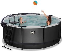 Piscine rotunde - Piscină cu prelată și filtrare pentru nisip Black Leather pool Exit Toys construcție rotundă metalică 360*122 cm neagră de la 6 ani ET30471220_1