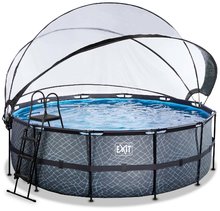 Piscine rotunde - Piscină cu prelată și filtrare pentru nisip Stone pool grey Exit Toys construcție metalică rotundă 427*122 cm gri de la 6 ani_2