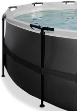 Piscine circolari - Piscina con copertura e filtrazione a sabbia Black Leather pool Exit Toys rotonda con costruzione in acciaio 427*122 cm nera dai 6 anni_2