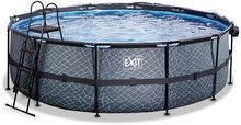 Bazény kruhové - Bazén s krytom a pieskovou filtráciou Stone pool Exit Toys kruhový oceľová konštrukcia 450*122 cm šedý od 6 rokov_3