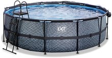 Piscine rotunde - Piscină cu prelată și filtrare pentru nisip Stone pool grey Exit Toys construcție metalică rotundă 450*122 cm gri de la 6 ani_3