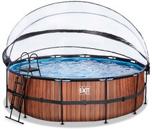 Piscine rotunde - Piscină cu prelată și filtrare pentru nisip Wood pool brown Exit Toys construcție metalică rotundă 450*122 cm maro de la 6 ani_2