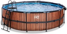 Piscine rotunde - Piscină cu prelată și filtrare pentru nisip Wood pool brown Exit Toys construcție metalică rotundă 450*122 cm maro de la 6 ani_3