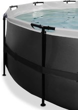 Piscine rotunde - Piscină cu prelată și filtrare pentru nisip Black Leather pool Exit Toys construcție metalică rotundă 450*122 cm neagră de la 6 ani_0