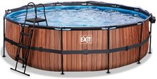 Piscine circolari - Piscina con copertura e filtrazione  a sabbia Wood pool Exit Toys rotonda con costruzione in acciaio 488*122 cm marrone dai 6 anni_3