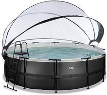 Piscine rotunde - Piscină cu prelată și filtrare pentru nisip Black Leather pool Exit Toys construcție metalică rotundă 488*122 cm neagră de la 6 ani_2