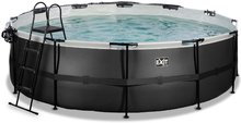 Piscine rotunde - Piscină cu prelată și filtrare pentru nisip Black Leather pool Exit Toys construcție metalică rotundă 488*122 cm neagră de la 6 ani_3