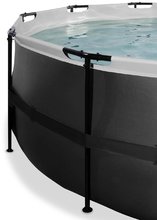 Schwimmbecken rund - EXIT Black Leather Pool ø488x122cm mit Sandfilterpumpe und Abdeckung - schwarz _0