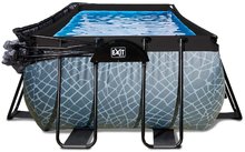 Obdélníkové bazény  - Bazén s krytem a pískovou filtrací Stone pool Exit Toys ocelová konstrukce 400*200*122 cm šedý od 6 let_1