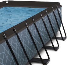 Bazény obdĺžnikové - Bazén s krytom a pieskovou filtráciou Stone pool Exit Toys oceľová konštrukcia 400*200*122 cm šedý od 6 rokov_2