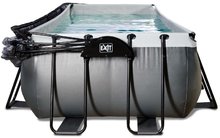 Bazény obdĺžnikové - Bazén s krytom a pieskovou filtráciou Black Leather pool Exit Toys oceľová konštrukcia 400*200*122 cm čierny od 6 rokov_0