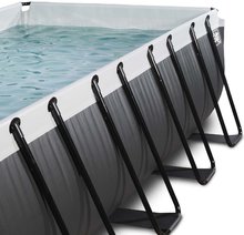 Piscine dreptunghiulare - Piscină cu prelată și filtrare pentru nisip Black Leather pool Exit Toys construcție metalică 400*200 cm neagră de la 6 ani_1