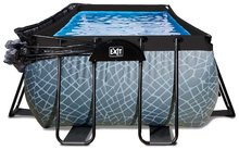 Bazény obdĺžnikové - Bazén s krytom a pieskovou filtráciou Stone pool Exit Toys oceľová konštrukcia 540*250*122 cm šedý od 6 rokov_0