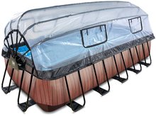 Schwimmbecken- rechteckig - EXIT Wood Pool 540x250x122cm mit Sandfilterpumpe und Abdeckung - braun _0