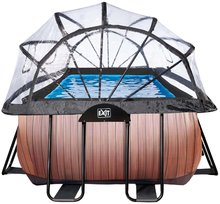 Bazény obdĺžnikové - Bazén s krytom a pieskovou filtráciou Wood pool Exit Toys oceľová konštrukcia 540*250*122 cm hnedý od 6 rokov_2