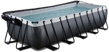 Bazény obdĺžnikové -  NA PREKLAD - Piscina con cubierta y filtración de arena Black Leather pool Exit Toys Estructura de acero 540*250*122 cm negro desde 6 años._2