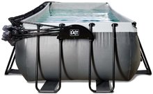 Bazény obdĺžnikové - Bazén s krytom a pieskovou filtráciou Black Leather pool Exit Toys oceľová konštrukcia 540*250*122 cm čierny od 6 rokov_1