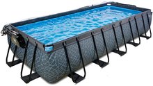 Bazény obdĺžnikové - Bazén s krytom pieskovou filtráciou a tepelným čerpadlom Stone pool Exit Toys oceľová konštrukcia 540*250*100 cm šedý od 6 rokov_2