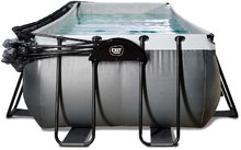 Piscine dreptunghiulare - Piscină cu filtrare pentru nisip și o pompă de căldură Black Leather pool Exit Toys cadru de oțel 540*250*100 cm neagră de la 6 ani_2