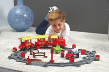 Cuburi de construit Abrick - Joc de construit Tren cu șine Steam Train Abrick Ecoiffier cu 2 mașinuțe și 4 figurine de la 18 luni_0