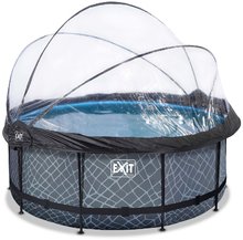 Piscine rotunde - Piscină cu prelată filtrare pentru nisip și o pompă de căldură Stone pool grey Exit Toys construcție rotundă din metal 360*122 cm gri de la 6 ani_2