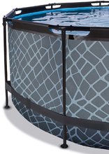 Piscine rotunde - Piscină cu prelată filtrare pentru nisip și o pompă de căldură Stone pool grey Exit Toys construcție rotundă din metal 360*122 cm gri de la 6 ani_0