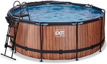 Bazény kruhové - Bazén s krytom pieskovou filtráciou a tepelným čerpadlom Wood pool Exit Toys kruhový oceľová konštrukcia 360*122 cm hnedý od 6 rokov_3