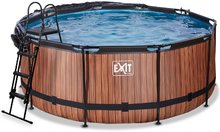 Bazény kruhové -  NA PREKLAD - Piscina con cubierta de filtración de arena y bomba de calor Wood pool Exit Toys Estructura de acero circular de 360 * 122 cm de color marrón desde 6 años._3