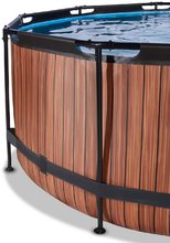 Piscine rotunde - Piscină cu prelată filtrare pentru nisip și o pompă de căldură Wood pool brown Exit Toys construcție rotundă din metal 360*122 cm maro de la 6 ani_0