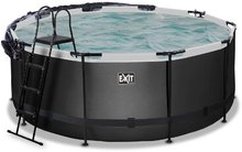 Bazény kruhové - Bazén s krytom pieskovou filtráciou a tepelným čerpadlom Black Leather pool Exit Toys kruhový oceľová konštrukcia 360*122 cm čierny od 6 rokov_3