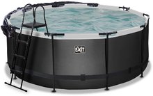 Piscine rotunde - Piscină cu prelată filtrare pentru nisip și o pompă de căldură Black Leather pool Exit Toys construcție rotundă din metal 360*122 cm neagră de la 6 ani_3